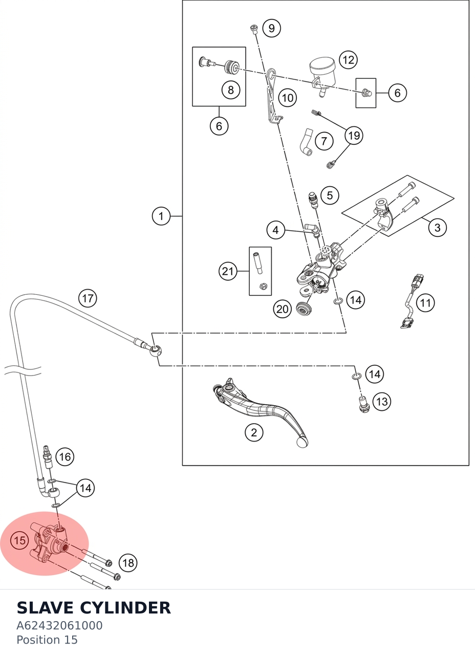 Diagram preview: SLAVE CYLINDER (A62432061000)