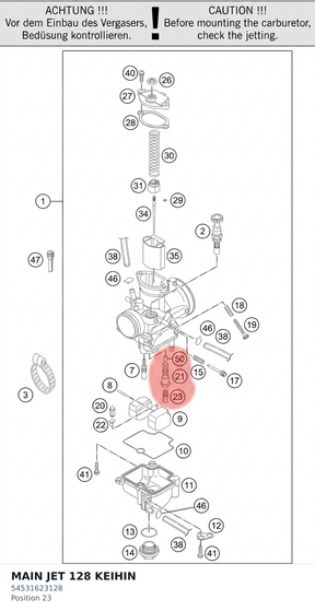 Diagram preview: MAIN JET 128 KEIHIN (54531623128)