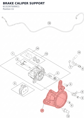 Diagram preview: BRAKE CALIPER SUPPORT (61313075000C1)