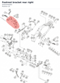 Diagram preview: Footrest bracket rear right (93003049000)