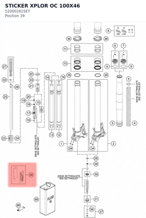 Diagram preview: STICKER XPLOR OC 100X46 (52000281SET)