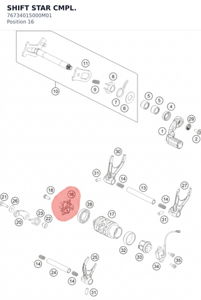 Diagram preview: SHIFT STAR CMPL. (76734015000M01)