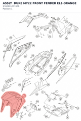 Diagram preview: ASSLY  DUKE MY22 FRONT FENDER ELE-ORANGE (93008010033EB)