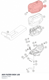 Diagram preview: AIR FILTER BOX LID (A58006017000)