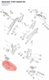 Diagram preview: BRACKET STEP RIDER RH (A60103039010)