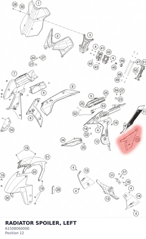 Diagram preview: RADIATOR SPOILER, LEFT (61508060000)