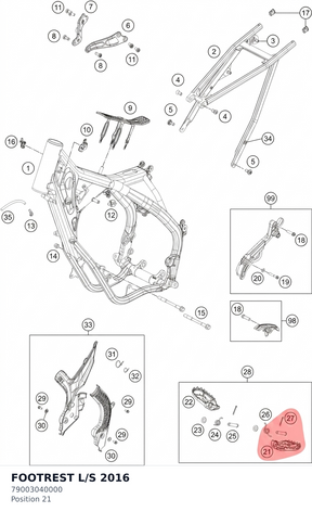 Diagram preview: FOOTREST L/S 2016 (79003040000)