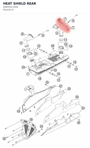 Diagram preview: HEAT SHIELD REAR (69005011000)
