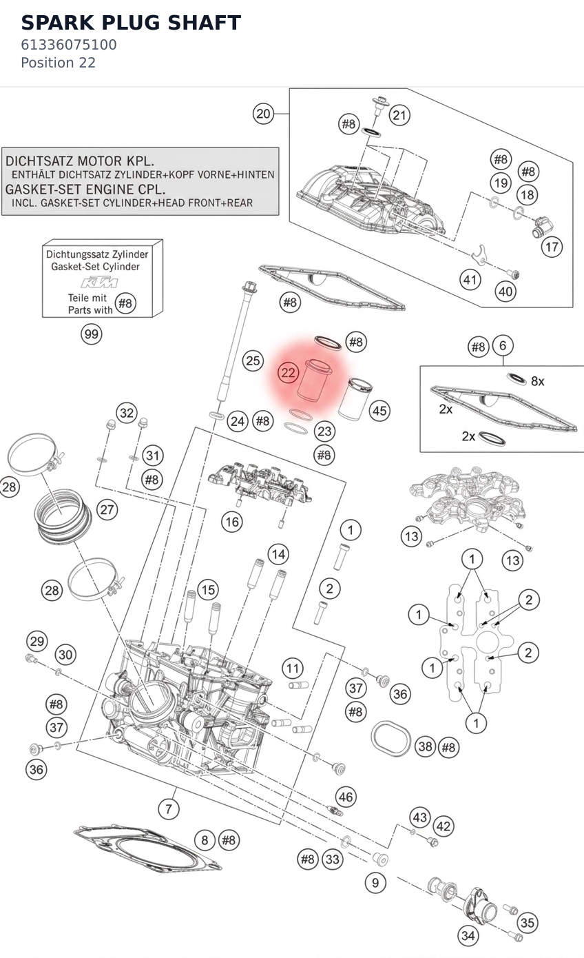 Diagram preview: SPARK PLUG SHAFT (61336075100)