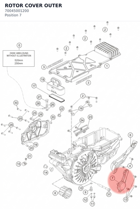 Diagram preview: ROTOR COVER OUTER (70045001200)