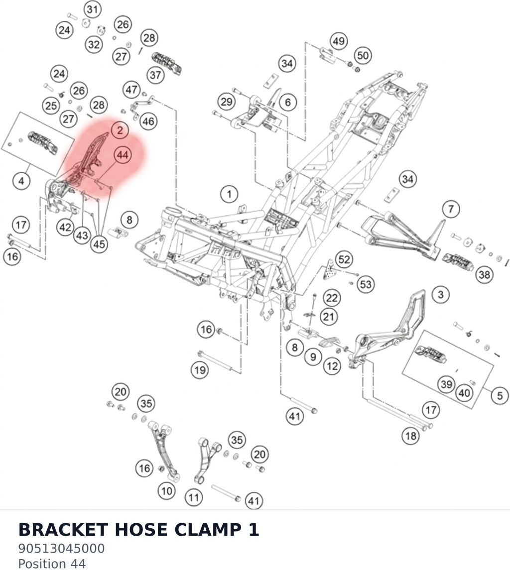 Diagram preview: BRACKET HOSE CLAMP 1 (90513045000)