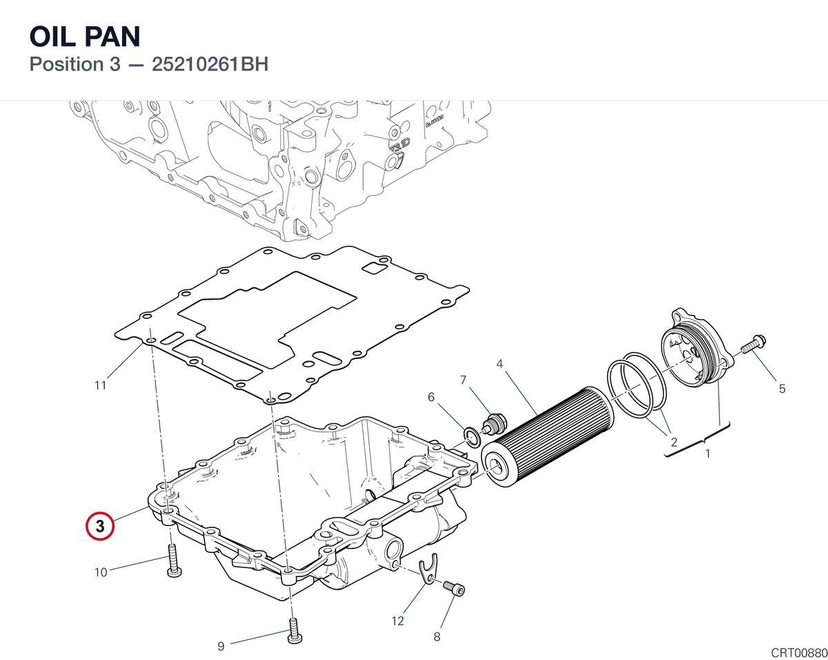 OIL PAN 25210261BH diagram position