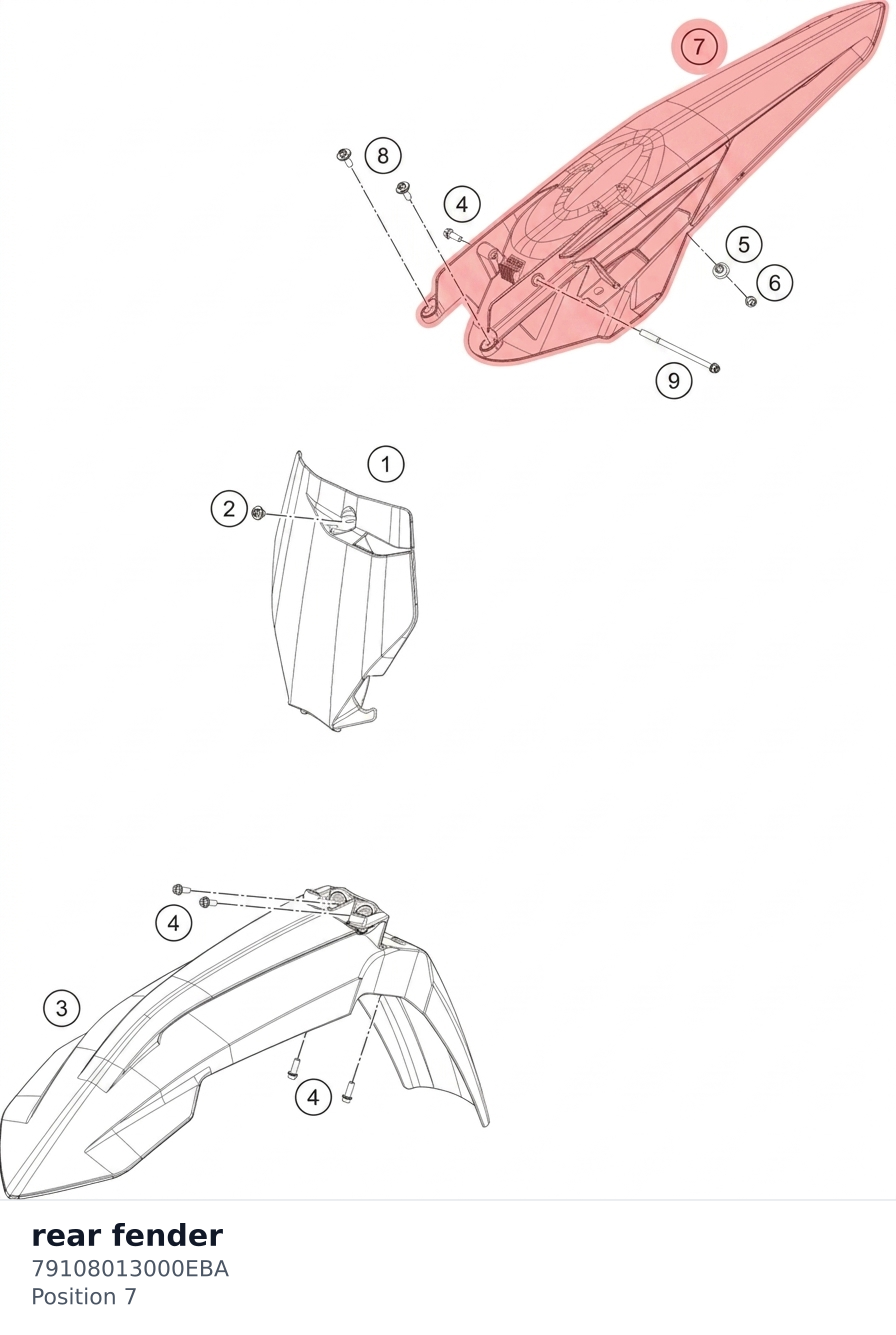 Diagram preview: rear fender (79108013000EBA)