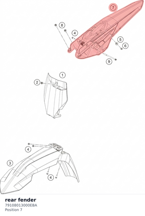 Diagram preview: rear fender (79108013000EBA)