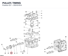 PULLEY, TIMING 25510191A diagram position