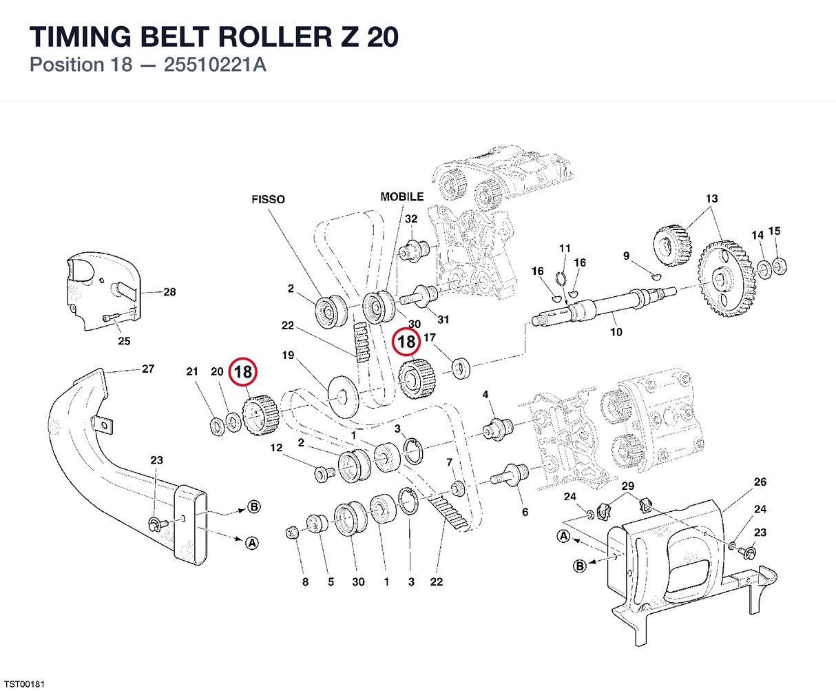 TIMING BELT ROLLER Z 20