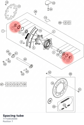 Diagram preview: Spacing tube (77710016000)