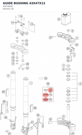 Diagram preview: GUIDE BUSHING 43X47X12 (43570618)