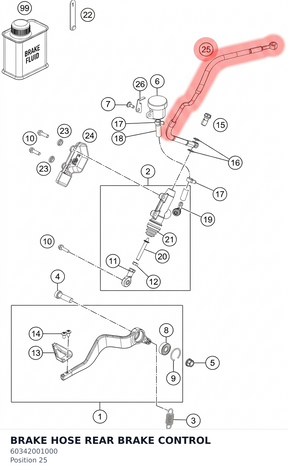Diagram preview: BRAKE HOSE REAR BRAKE CONTROL (60342001000)