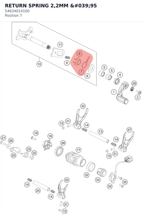 Diagram preview: RETURN SPRING 2,2MM '95 (54634014100)