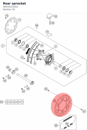 Diagram preview: Rear sprocket (58310151052)
