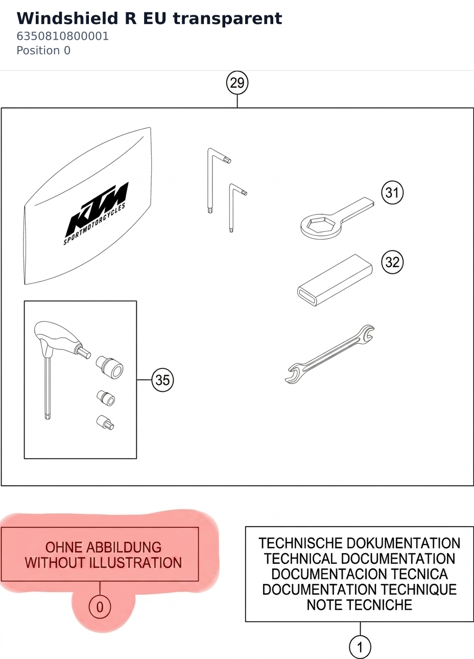 Diagram preview: Windshield R EU transparent (6350810800001)