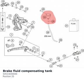 Diagram preview: Brake fluid compensating tank (54513030044)