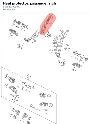 Diagram preview: Heel protector, passenger righ (61912020090C1)