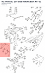 Diagram preview: RC 390 GEN 2 OUT SIDE FAIRING BLUE RH+DL (94508042033EBA)
