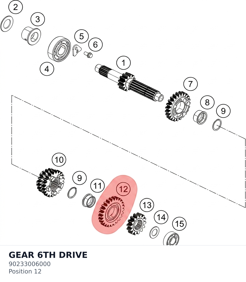 Diagram preview: GEAR 6TH DRIVE (90233006000)
