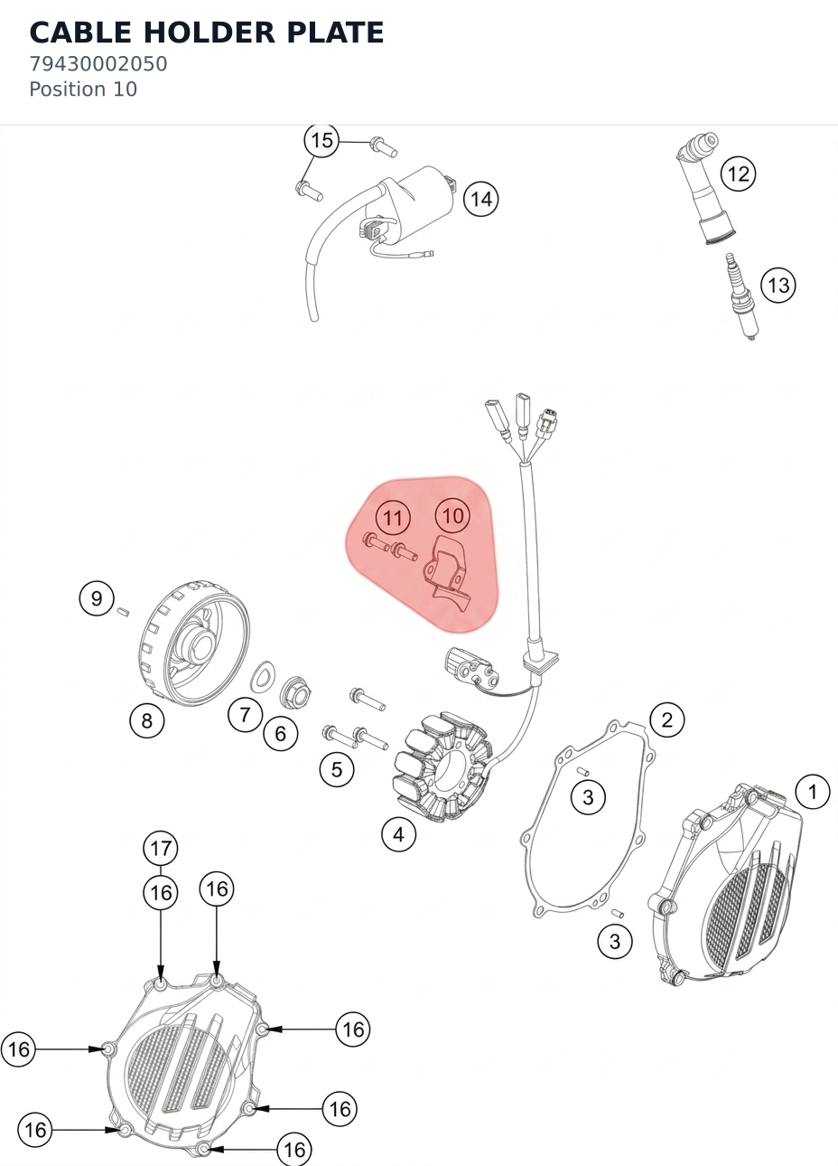 Diagram preview: CABLE HOLDER PLATE (79430002050)