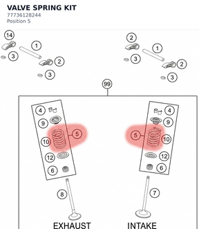 Diagram preview: VALVE SPRING KIT (77736128244)