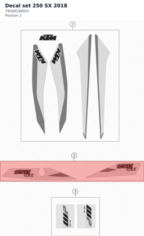 Diagram preview: Decal set 250 SX 2018 (79008198003)