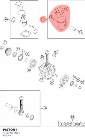 Diagram preview: PISTON I (A45030007000 I)