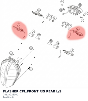 Diagram preview: FLASHER CPL.FRONT R/S REAR L/S (78114026000)