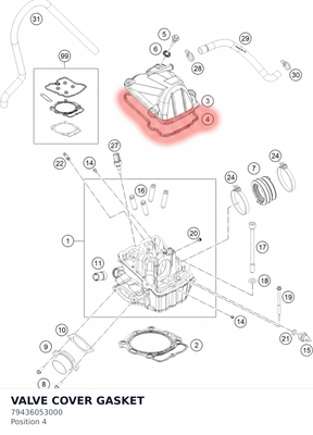 Diagram preview: VALVE COVER GASKET (79436053000)