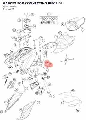 Diagram preview: GASKET FOR CONNECTING PIECE 03 (60007024050)
