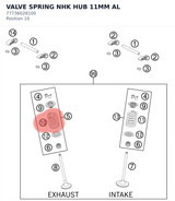Diagram preview: VALVE SPRING NHK HUB 11MM AL (77736028100)