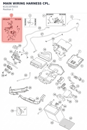 Diagram preview: MAIN WIRING HARNESS CPL. (61311075033)