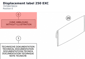 Diagram preview: Displacement label 250 EXC (79708078024)