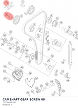 Diagram preview: CAMSHAFT GEAR SCREW         08 (77036012100)