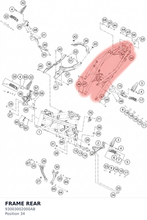 Diagram preview: FRAME REAR (93003002000AB)