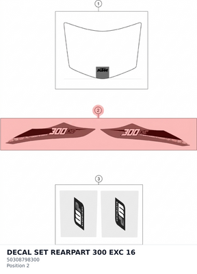 Diagram preview: DECAL SET REARPART 300 EXC 16 (50308798300)