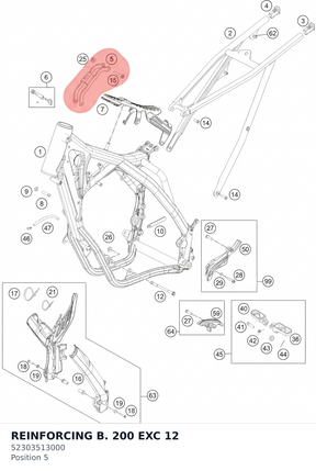Diagram preview: REINFORCING B. 200 EXC      12 (52303513000)
