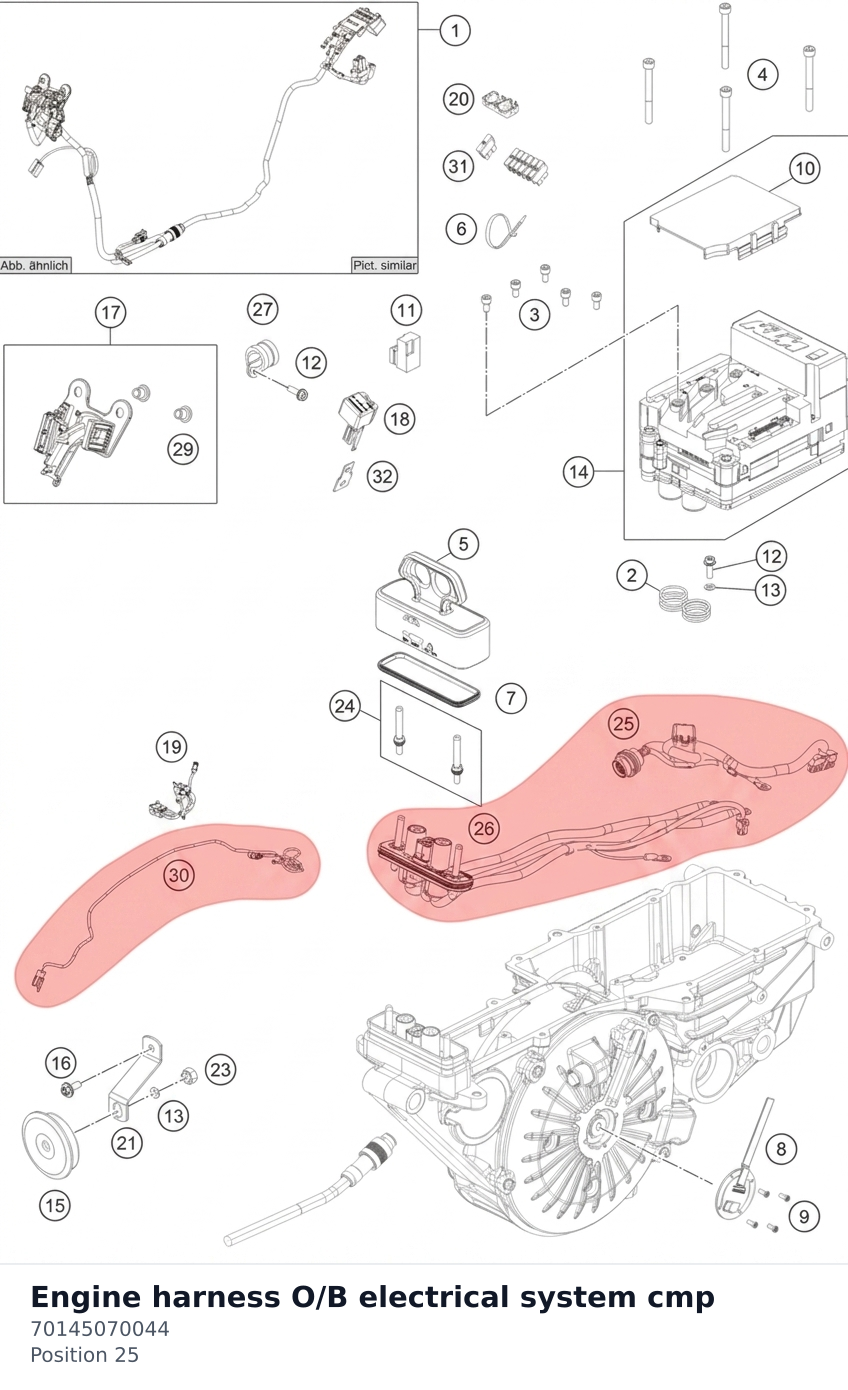 Diagram preview: Engine harness O/B electrical system cmp (70145070044)