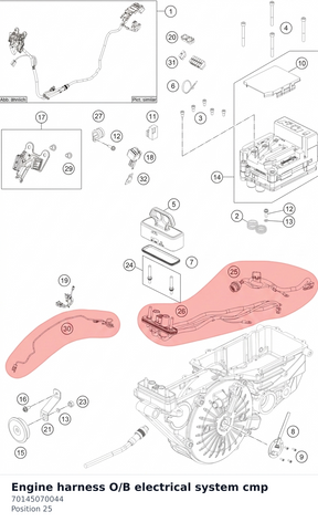 Diagram preview: Engine harness O/B electrical system cmp (70145070044)