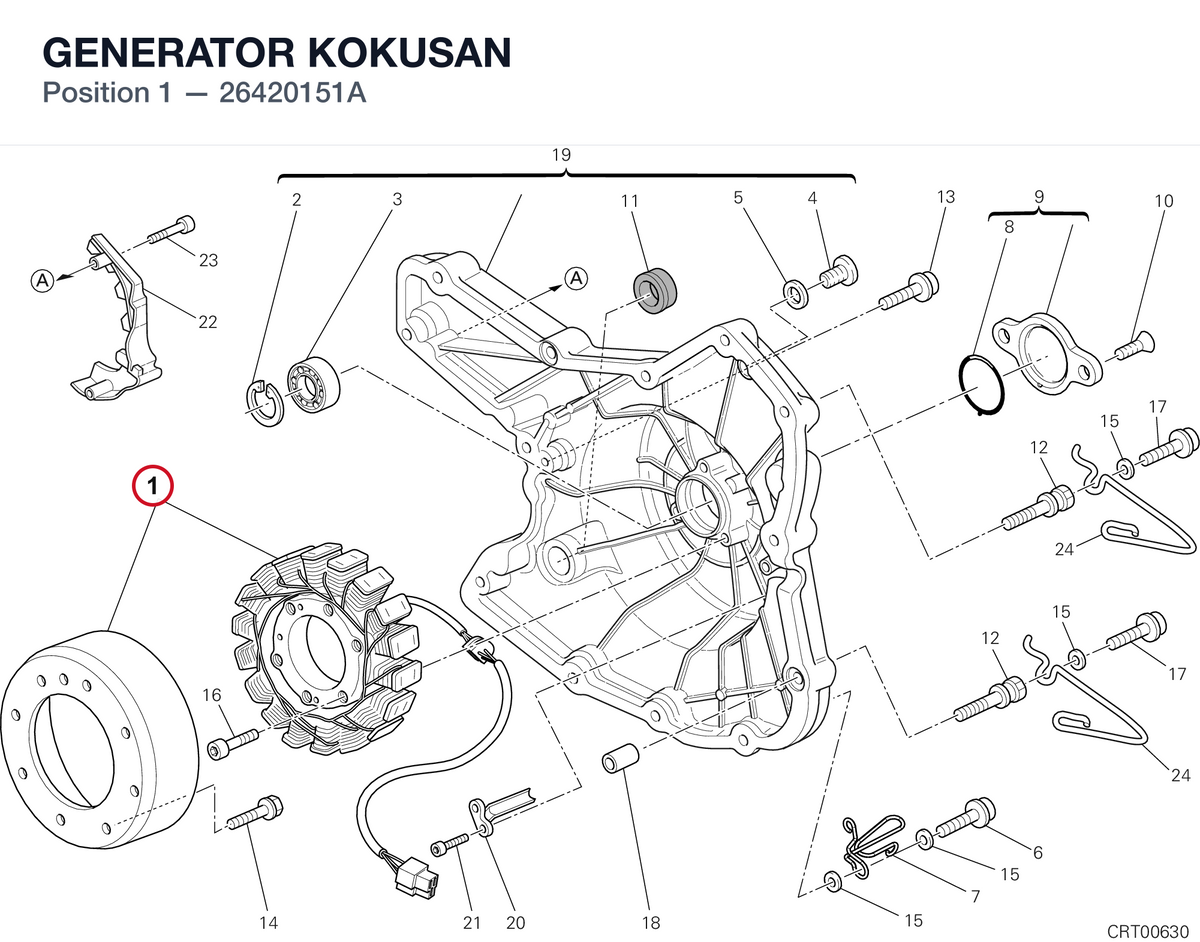 GENERATOR KOKUSAN 26420151A diagram position