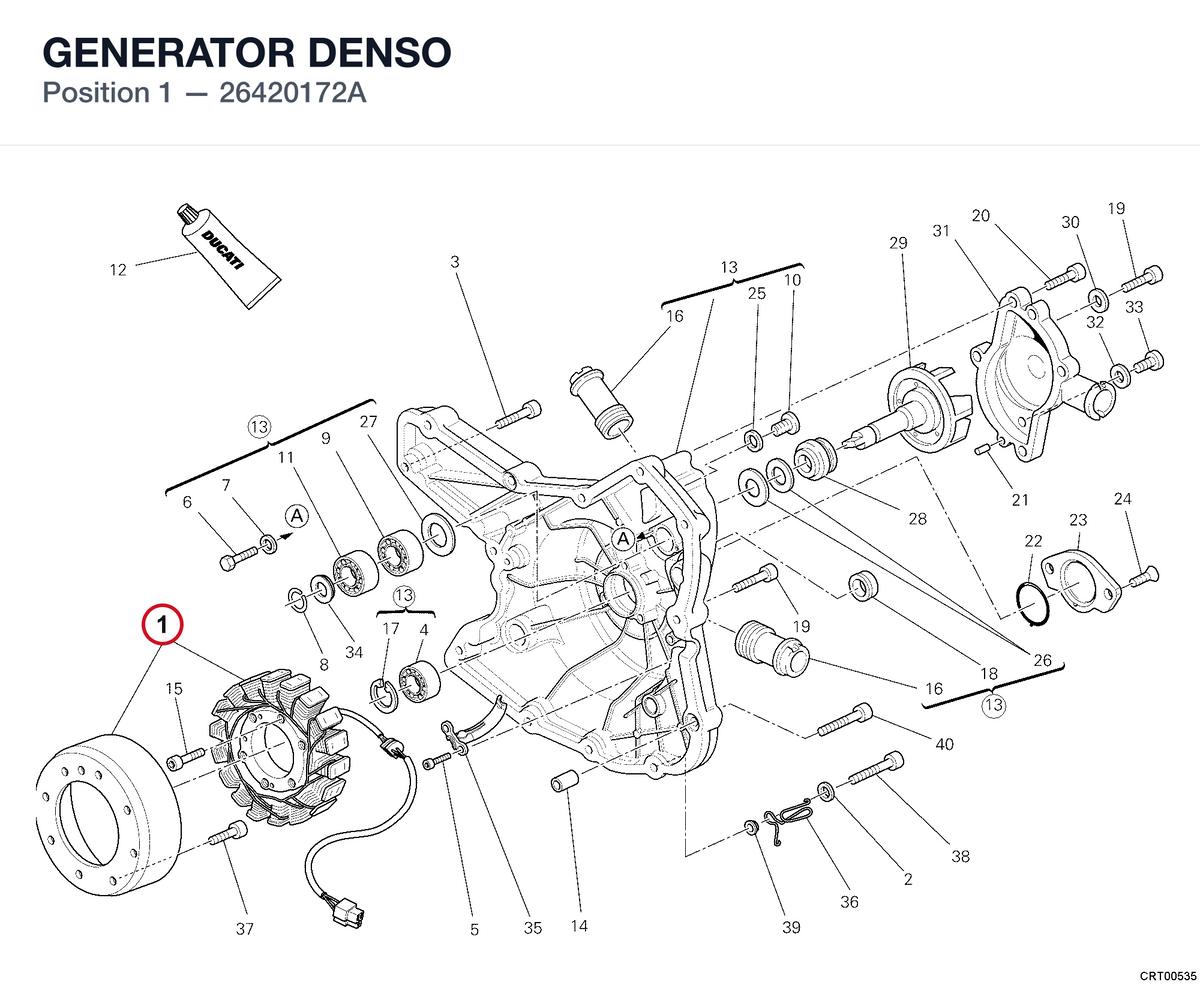 GENERATOR DENSO 26420172A diagram position