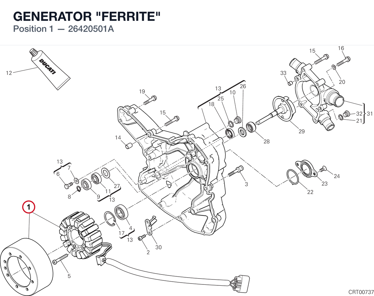GENERATOR "FERRITE" 26420501A diagram position