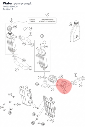 Diagram preview: Water pump cmpl. (70035250000)
